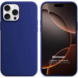 Apple iPhone 16 Pro Max Kılıf Liquid Lansman Silikon Lacivert