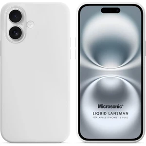 Apple iPhone 16 Plus Kılıf Liquid Lansman Silikon Beyaz