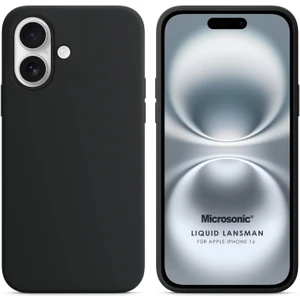 Apple iPhone 16 Kılıf Liquid Lansman Silikon Siyah