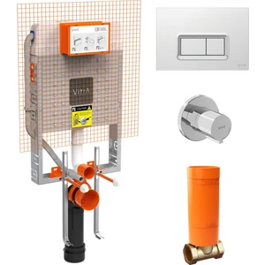 Vitra 800-1868 V-Fix Prime 8 cm Gömme Rezervuar Seti, Parlak Krom