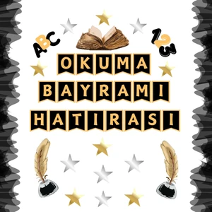 Ti Play Okuma Bayramı Pano Süsü (Okuma Bayramı Hatırası Yazılı) Siyah - Sarı