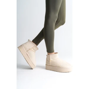 Lujin Store Kadın Süet Yüksek Taban Ug Örgülü Bot