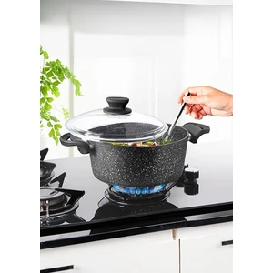 24 cm Granit Derin Tencere Siyah
