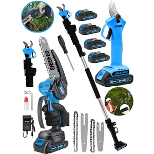 Alman Mavi 4 x 4 598 Vf 20 Ah 2'li Set 4 Akülü Teleskopik Ağaç Dal Kesme Budama Makası