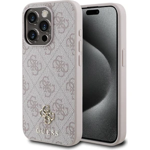 Apple iPhone 15 Pro Max Uyumlu Kılıf Guess Orjinal Lisanslı Magsafe Şarj Özellikli Small 4g Classic Pembe