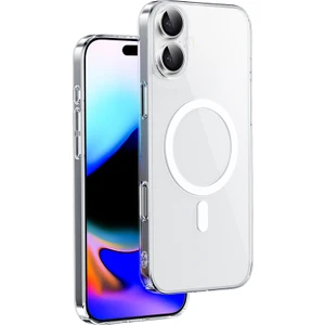 Apple iPhone 16 Uyumlu Kılıf Magsafe Şarj Özellikli Wiwu YXK-207 Invisible Pro Sert Pc Kapak Şeffaf