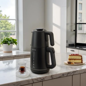 Berry Tea Xl 2 In 1 Çelik Demlikli Çay Makinesi ve Kettle Shiny Black