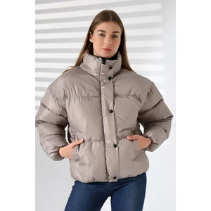 Kadın Yaka Kürklü Oversize Mont