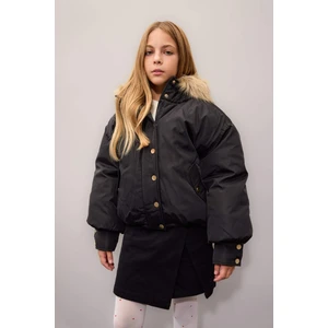 Kız Çocuk Kapüşonlu Çıtçıtlı Fermuarlı Cepli Mont C5488A824WN