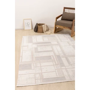 Koza Halı Farahan Gri Bej Geometrik Tozumaz Salon Koridor Balkon Teras Bahçe Oturma Odası Halısı A0860A