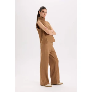 Wide Leg Kışlık Pantolon Beli Lastikli Bağcıklı Geniş Bol Paça D9815AX24WN