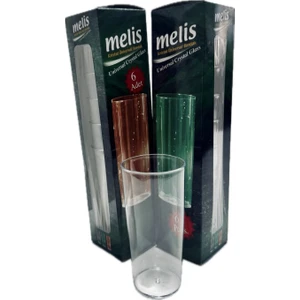 Melis Plastik Kristal Mika Şeffaf rakı ve Içecek bardağı 6'lı