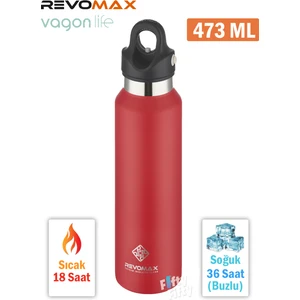 Revomax 473 ml Özel Kapak Sistemli 18SAAT Sıcak/36 Saat Soğuk Çelik Termos -473ML