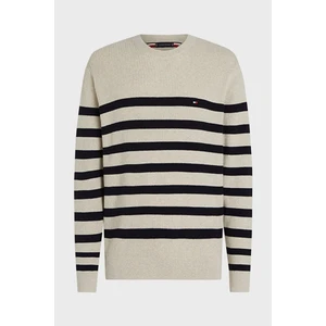 Tommy Hilfiger Pamuklu Regular Fit Bisiklet Yaka Çizgili Kazak Erkek Kazak MW0MW36525 0A4