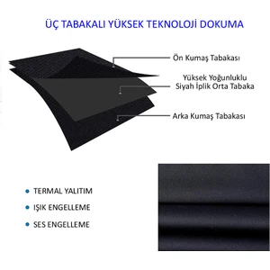 Belle Cose Blackout Karartma Keten Gri Fon Perde 140 x 260 cm Tek Kanat