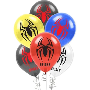 Balon Diyarı 10 Adet Örümcek Temalı Pastel Balon Seti - Baskılı Balonlar, Doğum Günü ve Parti Dekorasyonu Için
