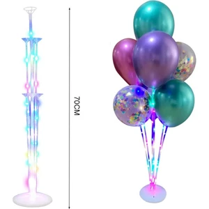 Balon Diyarı LED Işıklı Balon Standı - 70 Cm, Parti ve Etkinlikler Için Dekoratif Balon Standı