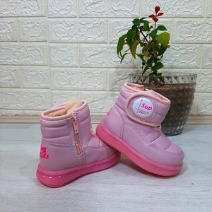 9100 Pembe Cırtlı Fermuarlı Içi Kürklü Kız Çocuk Bebe Bot