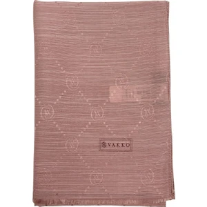 Pamuk Ipek Şal - Monogram - Koyu Pudra