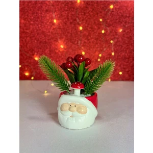 2025 Yeni Yıl Noel Baba Yapay Çiçek Kokina Yılbaşı Dekorasyonu Saksı