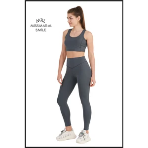Miss Maral Kadın Antrasit / Füme Tayt Yüksek Bel Toparlayıcı Tam Boy Modern ve Dinamik Stil HB11021