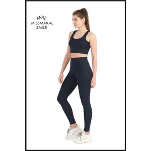 Miss Maral Kadın Lacivert Tayt Yüksek Bel Toparlayıcı Tam Boy Modern ve Dinamik Stil HB11021