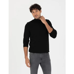 Pierre Cardin Erkek Siyah Slim Fit Balıkçı Yaka Basic Triko Kazak 50276162-VR046