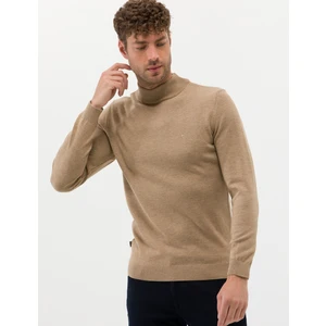 Pierre Cardin Erkek Camel Melanj Slim Fit Yarım Balıkçı Yaka Basic Triko Kazak 50276161-VR122