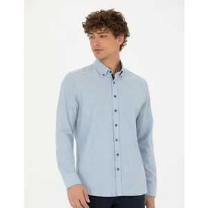 Pierre Cardin Erkek Mavi Regular Fit Uzun Kollu Gömlek 50275625-VR036