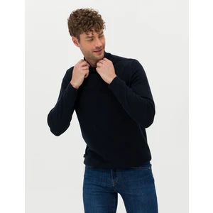 Pierre Cardin Erkek Lacivert Slim Fit Yarım Balıkçı Yaka Basic Triko Kazak 50276161-VR033