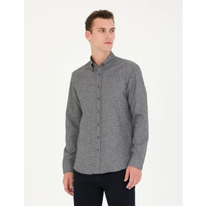 Pierre Cardin Erkek Gri Slim Fit Uzun Kollu Gömlek 50274660-VR024