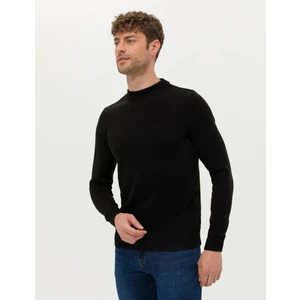 Pierre Cardin Erkek Siyah Slim Fit Yarım Balıkçı Yaka Basic Triko Kazak 50276158-VR046