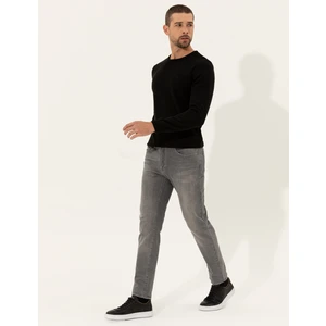 Pierre Cardin Erkek Siyah Slim Fit Bisiklet Yaka Basic Triko Kazak 50257290-VR046