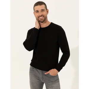 Pierre Cardin Erkek Siyah Slim Fit Bisiklet Yaka Basic Triko Kazak 50257290-VR046