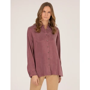 Pierre Cardin Kadın Gül Kurusu Comfort Fit Uzun Kollu Gömlek 50254167-VR026