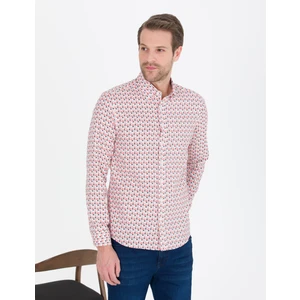 Pierre Cardin Erkek Nar Çiçeği Slim Fit Uzun Kollu Gömlek 50264910-VR039