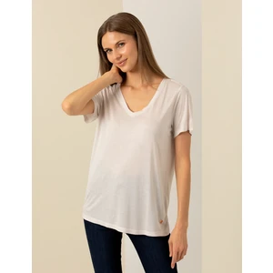 Pierre Cardin Kadın Ekru Regular Fit Tişört 50246149-VR019
