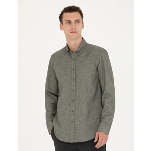 Pierre Cardin Erkek Yeşil Slim Fit Uzun Kollu Gömlek 50274660-VR054