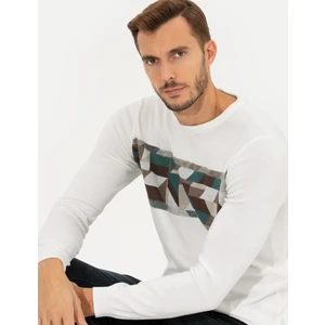 Pierre Cardin Erkek Ekru Slim Fit Bisiklet Yaka Triko Kazak 50261161-VR019