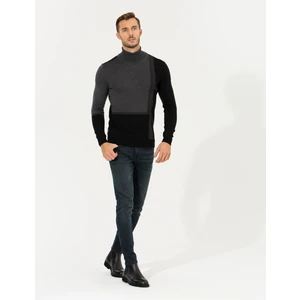 Pierre Cardin Erkek Gri Slim Fit Balıkçı Yaka Triko Kazak 50261176-VR024