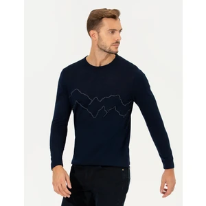 Pierre Cardin Erkek Lacivert Regular Fit Bisiklet Yaka Yün Karışımlı Triko Kazak 50258656-VR033