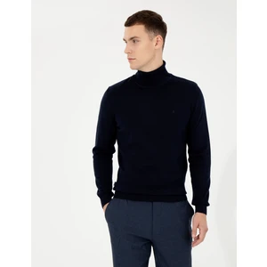 Pierre Cardin Erkek Lacivert Slim Fit Balıkçı Yaka Basic Triko Kazak 50257158-VR033