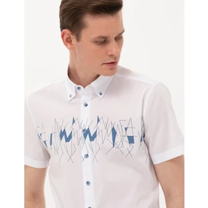 Pierre Cardin Erkek Lacivert Ex. Slim Fit Kısa Kollu Gömlek 50269451-VR033
