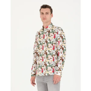 Pierre Cardin Erkek Haki Regular Fit Uzun Kollu Gömlek 50265034-VR027