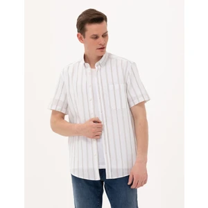 Pierre Cardin Erkek Haki Comfort Fit Kısa Kollu Gömlek 50269430-VR027