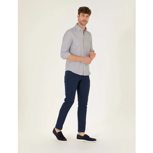 Pierre Cardin Erkek Lacivert Slim Fit Keten Karışımlı Kanvas Pantolon 50268095-VR033