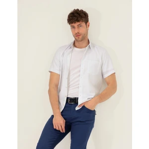 Pierre Cardin Erkek Mavi Regular Fit Kısa Kollu Gömlek 50255276-VR036