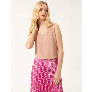 Pierre Cardin Kadın Pudra Regular Fit Kolsuz Bluz 50246370-VR042