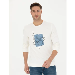 Pierre Cardin Erkek Ekru Regular Fit Sweatshirt 50273417-VR019