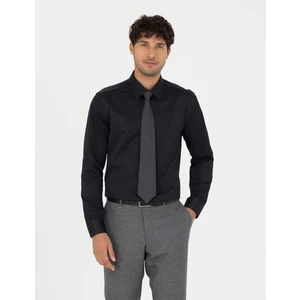 Pierre Cardin Erkek Siyah Slim Fit Uzun Kollu Basic Gömlek 50277778-VR046